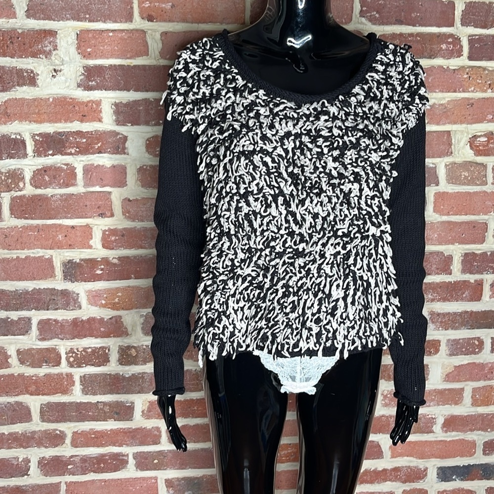 Fun Anthropologie Plenty by Tracy Reece Sweater in Black and White Size Small - Picture 3 of 4